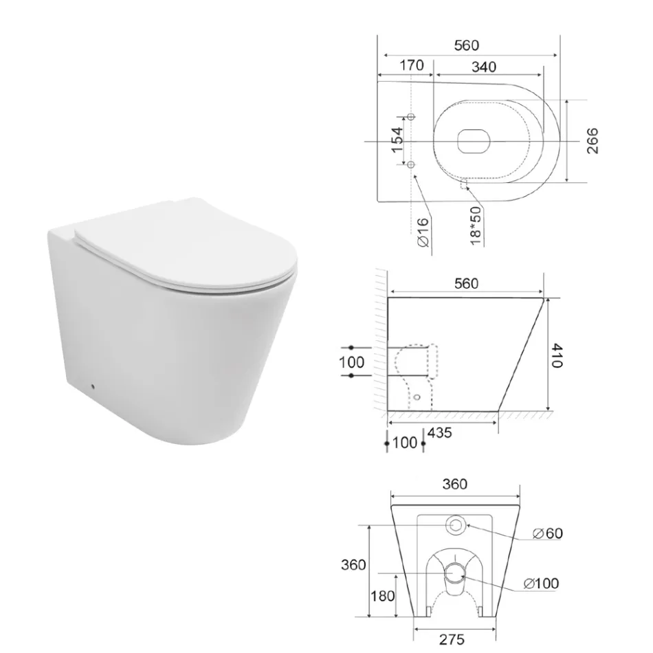 Boden-WC mit schmalem Soft-Close-Sitz aus weißer Keramik - Salice Viadurini