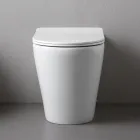 Boden-WC mit schmalem Soft-Close-Sitz aus weißer Keramik - Salice Viadurini