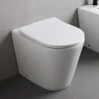 Boden-WC mit schmalem Soft-Close-Sitz aus weißer Keramik - Salice Viadurini