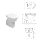 Modernes, weißes Keramik-Stand-WC mit Polyestersitz – Silika Viadurini