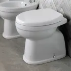 Modernes, weißes Keramik-Stand-WC mit Polyestersitz – Silika Viadurini