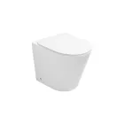 Randloses Stand-WC mit Soft-Close-Sitz in weißer Keramik – Juniper   Viadurini