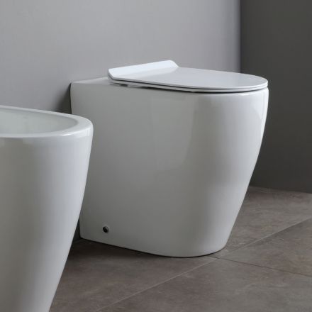 Oleander Keramik-WC mit ausziehbarer Spülung und Soft-Close-Sitz Viadurini