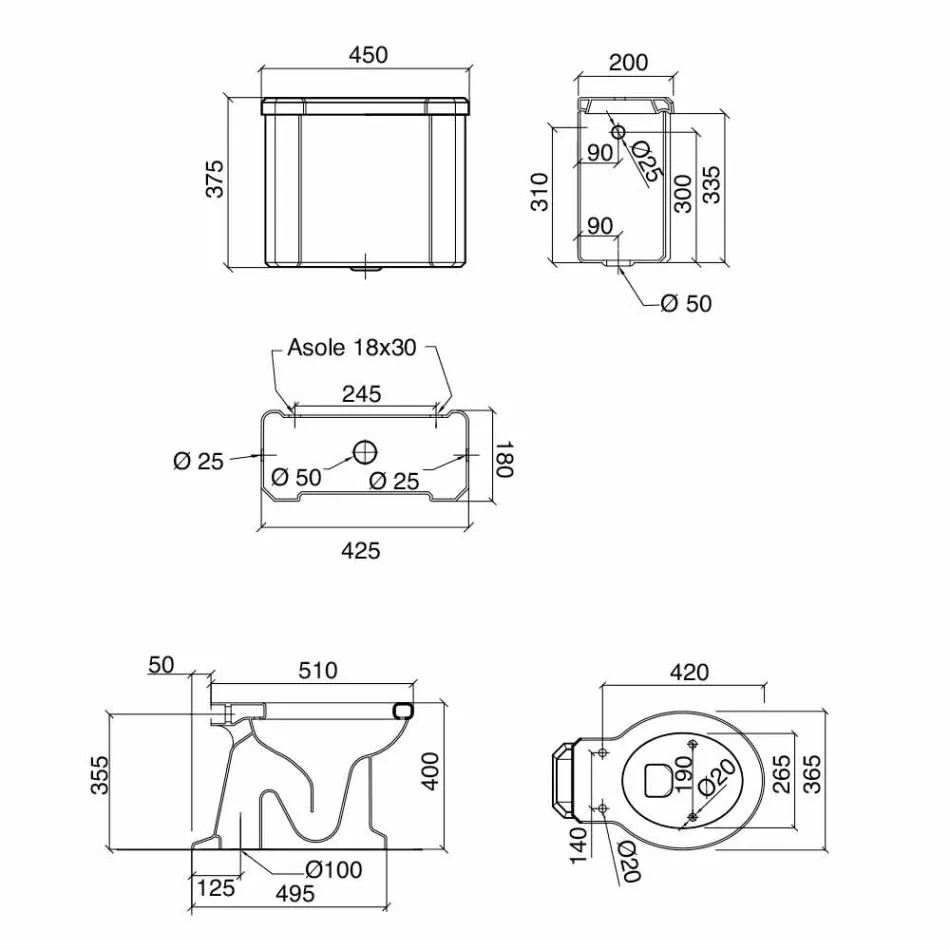 Keramische Bodenvase mit Kassette Made in Italy - Marwa Viadurini