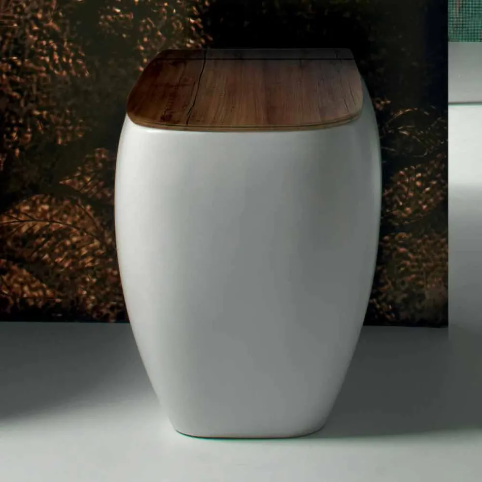 Weiße WC-Vase aus Keramik mit modernem Design Gais, made in Italy Viadurini