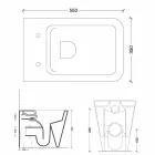 Modernes Design aus weißem Keramik WC Sun Square, hergestellt in Italien Viadurini