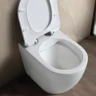Aster White Keramik-Rimless-Stand-WC mit Soft-Close-Sitz   Viadurini