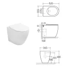 Aster White Keramik-Rimless-Stand-WC mit Soft-Close-Sitz   Viadurini