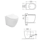 Aster Zweifarbige, matte Keramik-Toilette ohne Spülrand mit Soft-Close-Sitz   Viadurini