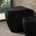 Aster Zweifarbige, matte Keramik-Toilette ohne Spülrand mit Soft-Close-Sitz   Viadurini