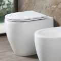 Aster randlose Toilette in mattschwarzer und weißer Keramik mit Soft-Close-Sitz  