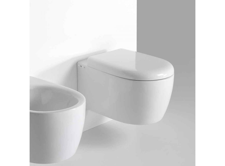 Modernes Design Wandbehang WC in farbiger Keramik Made in Italy - Lauretta Viadurini