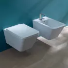 Wand-WC aus Keramik, modernes Design, Sun Square in Italien hergestellt Viadurini