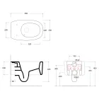 Wandhängende Toilettenschüssel aus Keramik in verschiedenen Farben Made in Italy - Mädchen Viadurini