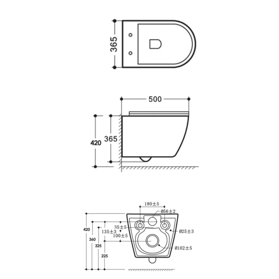 Wandhängendes, spülrandloses WC mit Soft-Close-Keramiksitz – Juniper   Viadurini