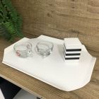 Küchentablett oder Schneidebrett aus weißem Corian Made in Italy Design - Ivanova Viadurini