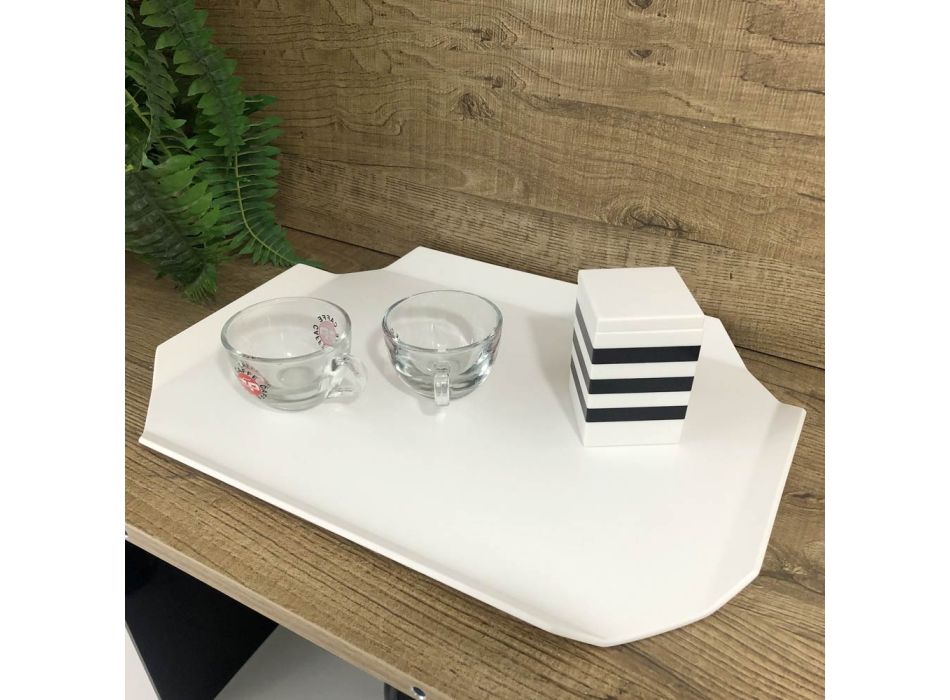 Küchentablett oder Schneidebrett aus weißem Corian Made in Italy Design - Ivanova Viadurini