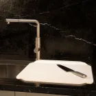 Küchentablett oder Schneidebrett aus weißem Corian Made in Italy Design - Ivanova Viadurini