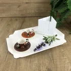 Rechteckiges Küchentablett in weißer Corian-Qualität Made in Italy - Ivanova Viadurini