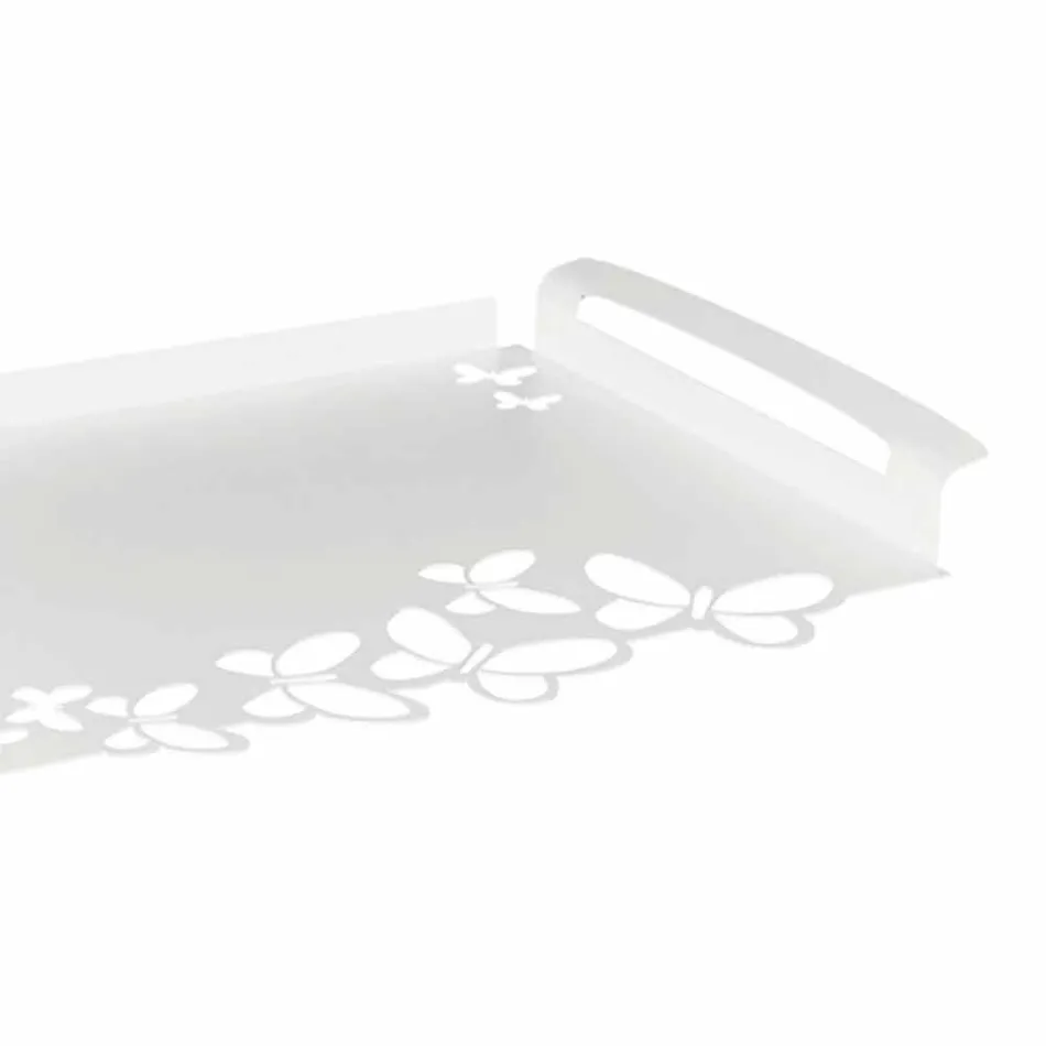 Weiß, Beige oder Elfenbein Eisen Design Serviertablett Made in Italy - Leiden Viadurini