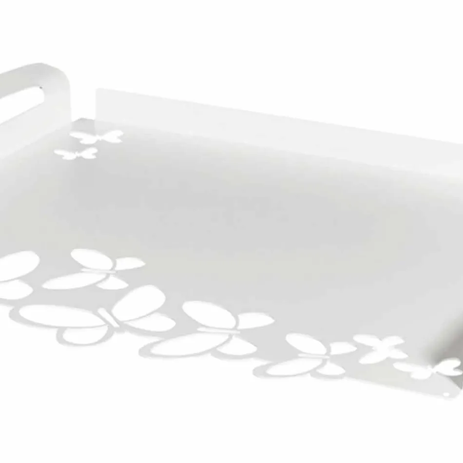 Weiß, Beige oder Elfenbein Eisen Design Serviertablett Made in Italy - Leiden Viadurini
