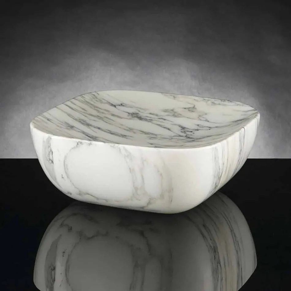 Design-Tablett aus weißem Carrara-Marmor Arabescato Made in Italy - Rock Viadurini