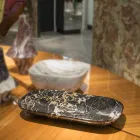 Elegantes Tablett aus Portoro Marmor Made in Italy - Ethereal Viadurini