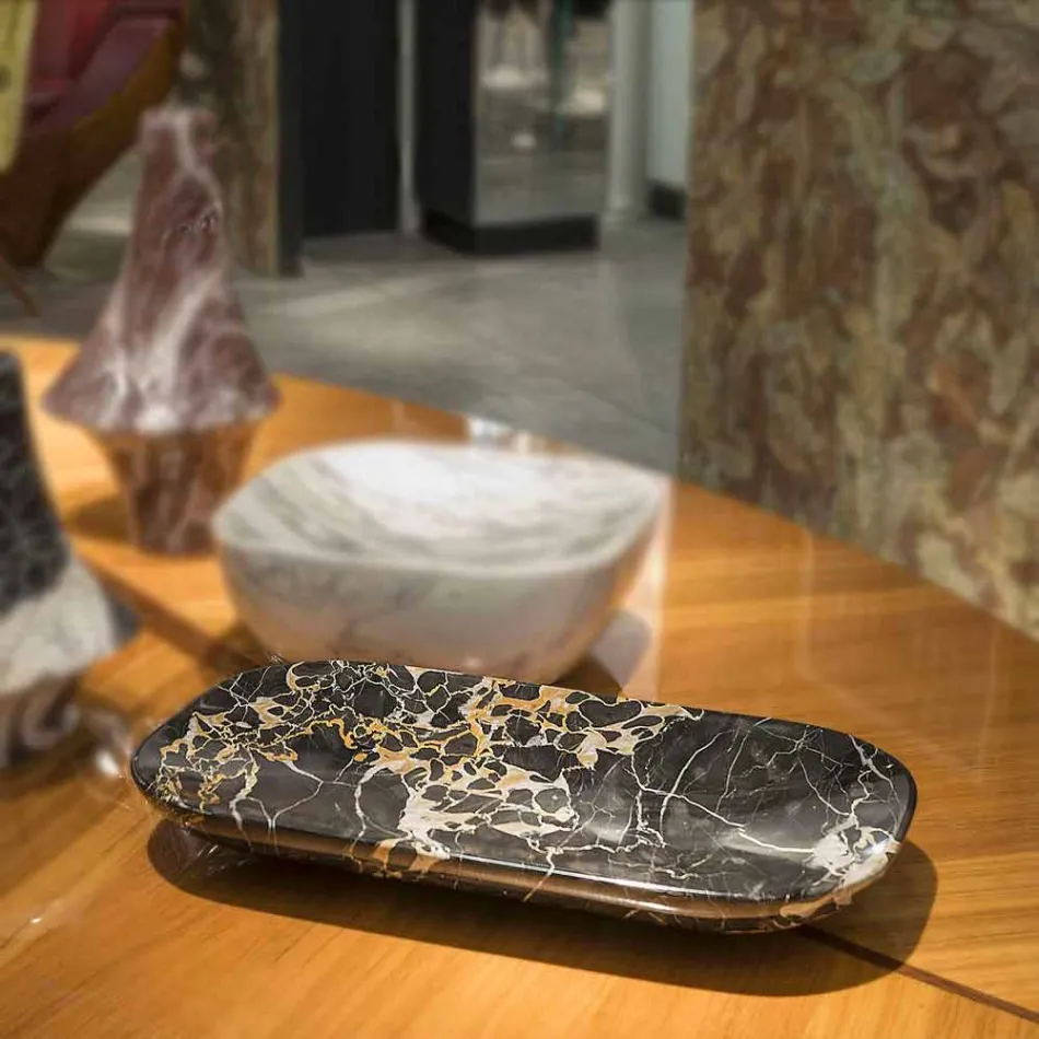 Elegantes Tablett aus Portoro Marmor Made in Italy - Ethereal Viadurini