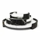 Modernes rundes Tablett aus weißem Carrara-Marmor Made in Italy - Chet Viadurini