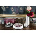 Modernes rundes Tablett aus weißem Carrara-Marmor Made in Italy - Chet Viadurini