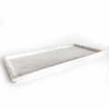 Rechteckiges Tablett aus poliertem weißem Carrara-Marmor Made in Italy - Alga