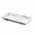 Rechteckiges Tablett aus weißem Carrara-Marmor Made in Italy - Vassili
