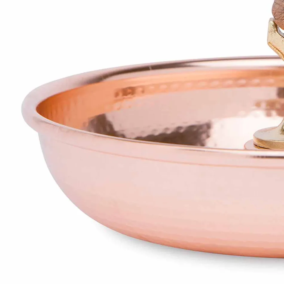 Handgemachte verzinnte Kupfer Nussknacker Tablett 28 cm - Paronzo Viadurini