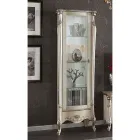 Klassische Vitrine mit Tür aus Weiß- oder Walnussholz Made in Italy - Caligola Viadurini