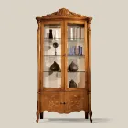 Klassische Vitrine aus eingelegtem Nussbaumholz 4 Türen Made in Italy - Commodo Viadurini