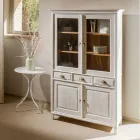 Vitrine aus massivem Teakholz mit 4 Türen und 3 Schubladen – Aikido Viadurini