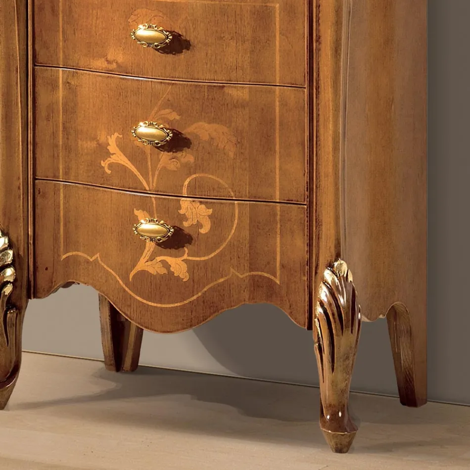 Wohnzimmervitrine mit 1 Glastür und 3 Schubladen Made in Italy - London Viadurini