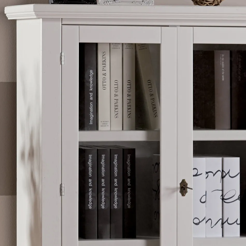 Holzvitrine mit 1 Schublade, 2 Türen und 2 Regalen, hergestellt in Italien – Nanna Viadurini