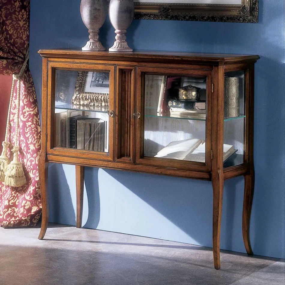 Vitrine aus massivem Toulipier-Holz, hergestellt in Italien – Chantico Viadurini