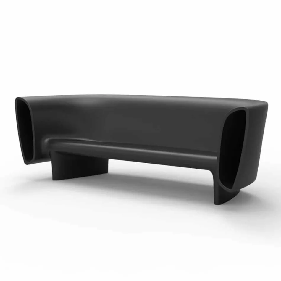 Vondom Bum Bum modernes, schwarz lackiertes Gartensofa Viadurini