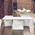 Vondom Faz Gartentisch, lackiertes Weiß, L200xP100cm, Design