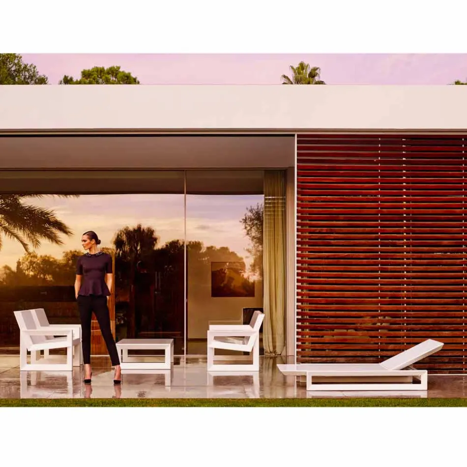 Vondom Rahmen Design Gartenbett aus weißem Polyethylen Viadurini