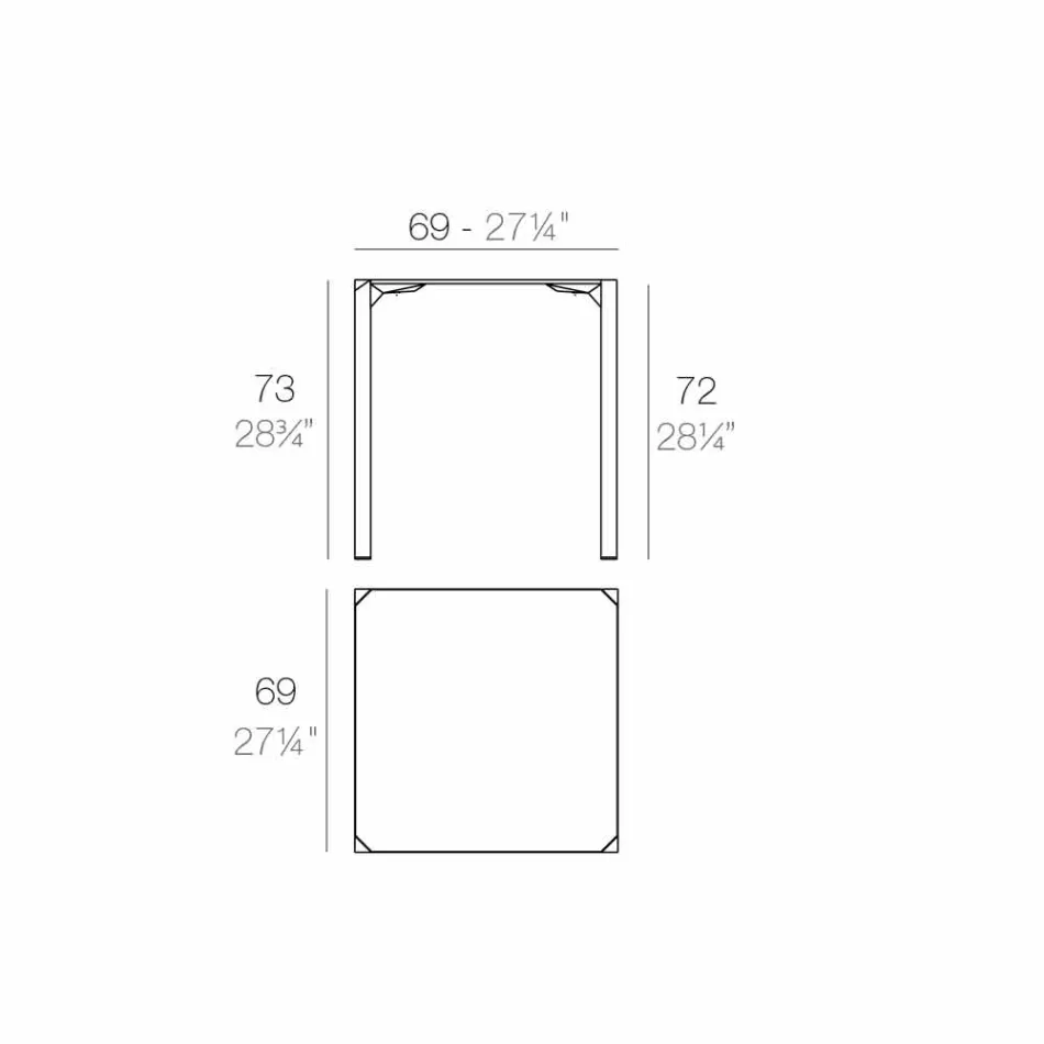 Quadratische Tabelle Vondom Quarz im Freien des modernen Designs Viadurini