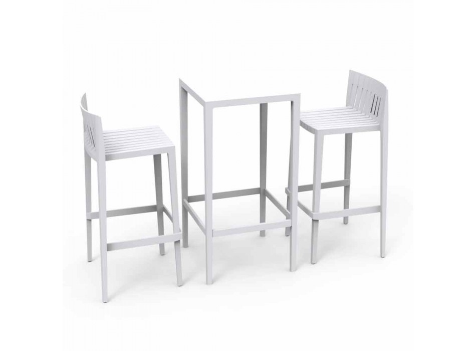 Vondom Spritz Set Gartentisch und zwei weiße Designhocker Viadurini