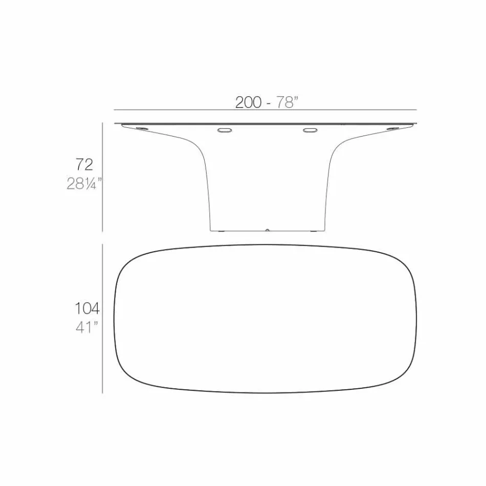Vondom Ufo weiß Design Tisch im Freien L200xP100 cm Viadurini