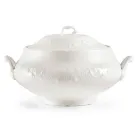 Große Terrine und Tablett in weißem Porzellan verziert - Gimignano Viadurini